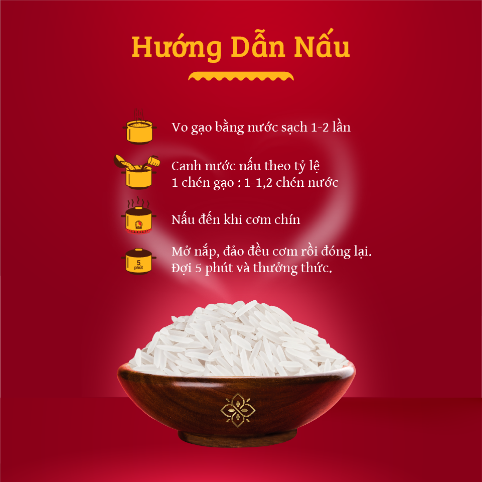 Gạo Thơm Thượng Hạng Nàng Sen 2kg - Thơm ngon dẻo nhiều - Chuẩn nhà hàng 5 sao