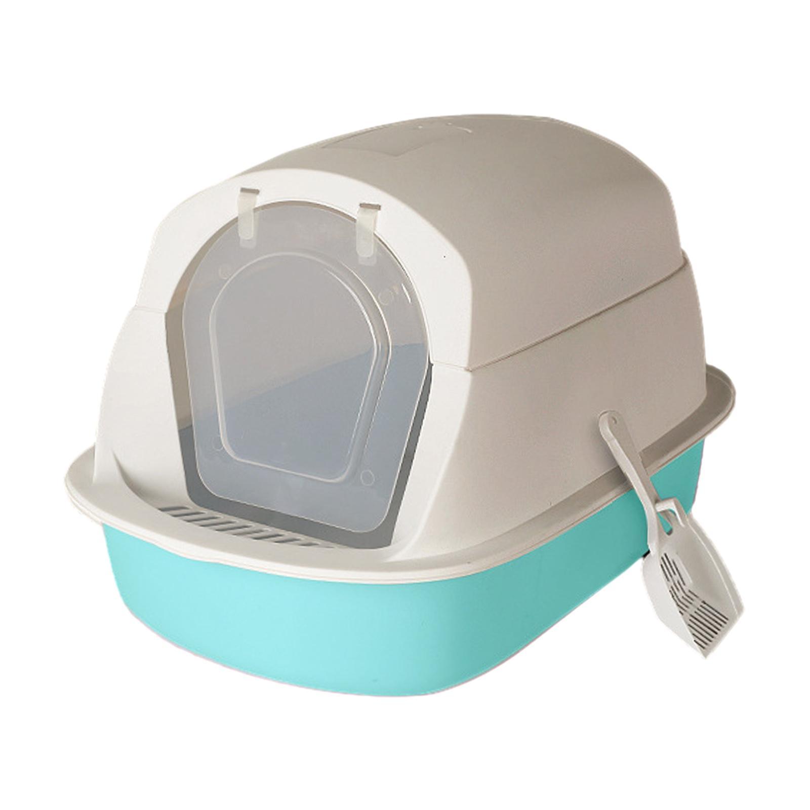 Hooded Cat Litter Box with Lid Cat Litter Tray Enclosed and Covered Cat Toilet Large Cat Litter Box for Indoor Cats with Door Pet Litter Box