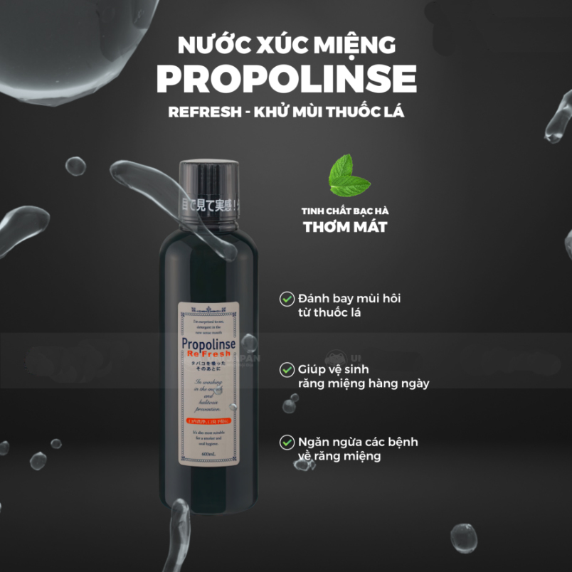 Nước súc miệng Propolinse loại bỏ mùi hôi hút thuốc, trắng răng Nhật Bản 600ml