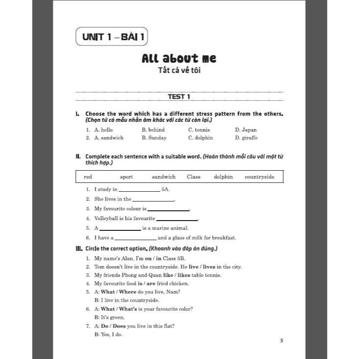Sách - Đề Kiểm Tra Tiếng Anh Lớp 5 - Có Đáp Án - Dùng Kèm SGK Tiếng Anh 5 Global Success - Hồng Ân