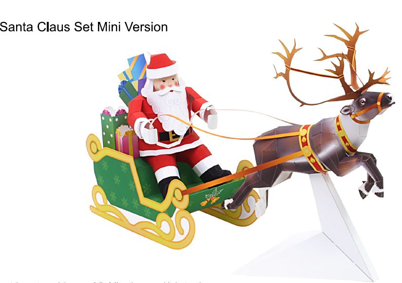 Mô hình giấy 3D Giáng sinh Ông già Noen Santa Claus Set mini