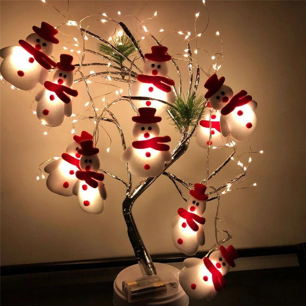 Ngày Giáng sinh Đèn trang trí Đèn Puppet Đèn LED LED Santa Claus Snowman Elk Creative nhỏ màu đèn