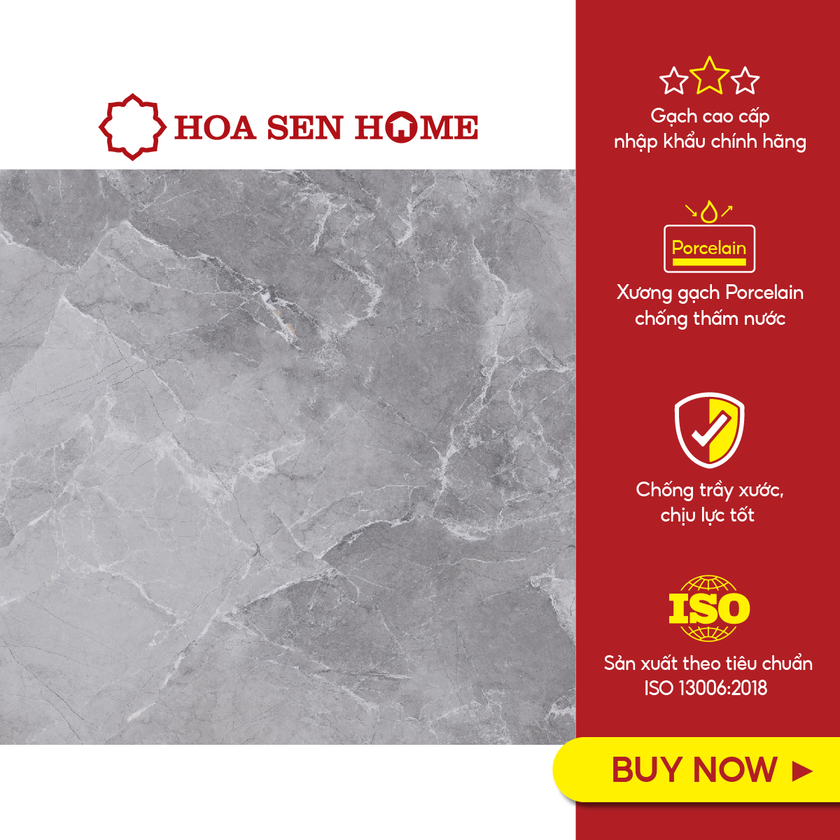 Gạch men lát nền LUSTRA INDAL1001000013 loại gạch granite vân đá tự nhiên độ dày 9.4mm, gạch 1 face, kích thước 1000mmx1000mm, thùng 2 viên - Hàng chính hãng