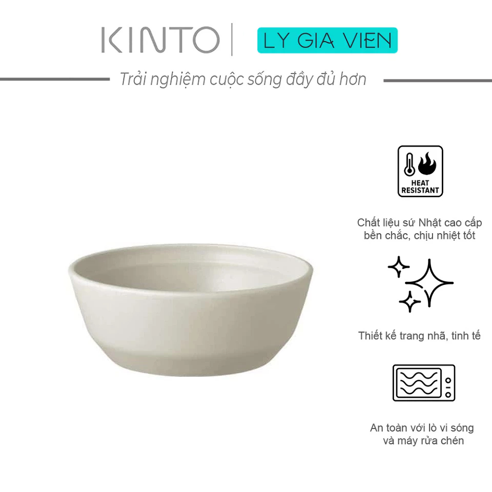 Bát Sứ Tráng Men Nhật Kinto Fog Bowl 145mm - Hàng Nhập Khẩu