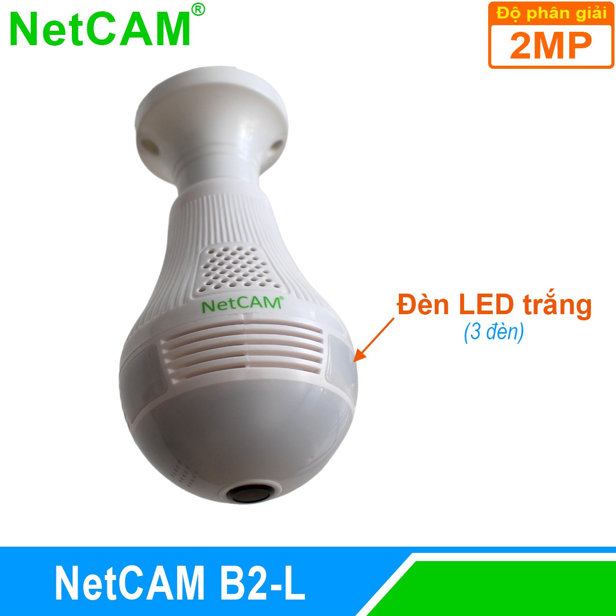 Camera IP WiFi Quan Sát Toàn Cảnh 360 độ NetCAM B2L, Độ phân giải 1080P, Đàm thoại 2 chiều - Hàng Chính Hãng