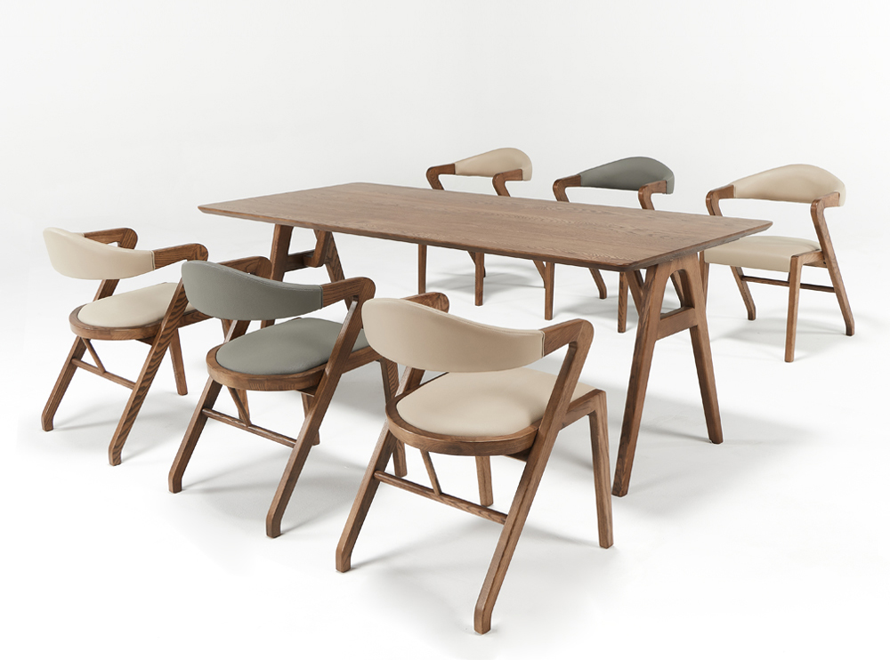 Bộ bàn ghế uri 6 ghế - 1m8