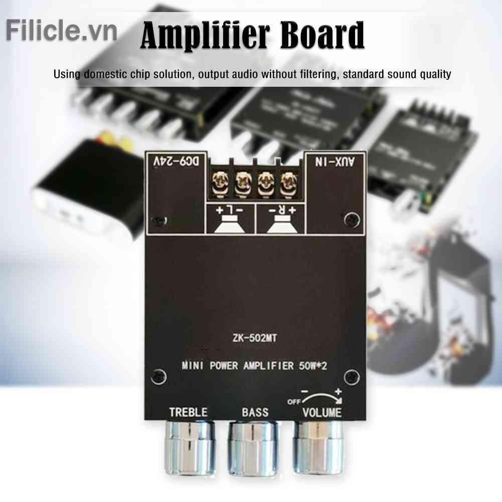 Mô Đun Khuếch Đại Âm Thanh ZK-502MT 2x50W 2.0 Chuyên Dụng