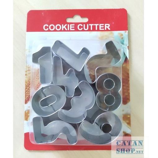 Vỉ 9 Khuôn cắt bánh quy hình số bằng thép không gỉ tạo hình bánh Cookie kiểu dáng đáng yêu, xinh GD522-Khuonbanh-So
