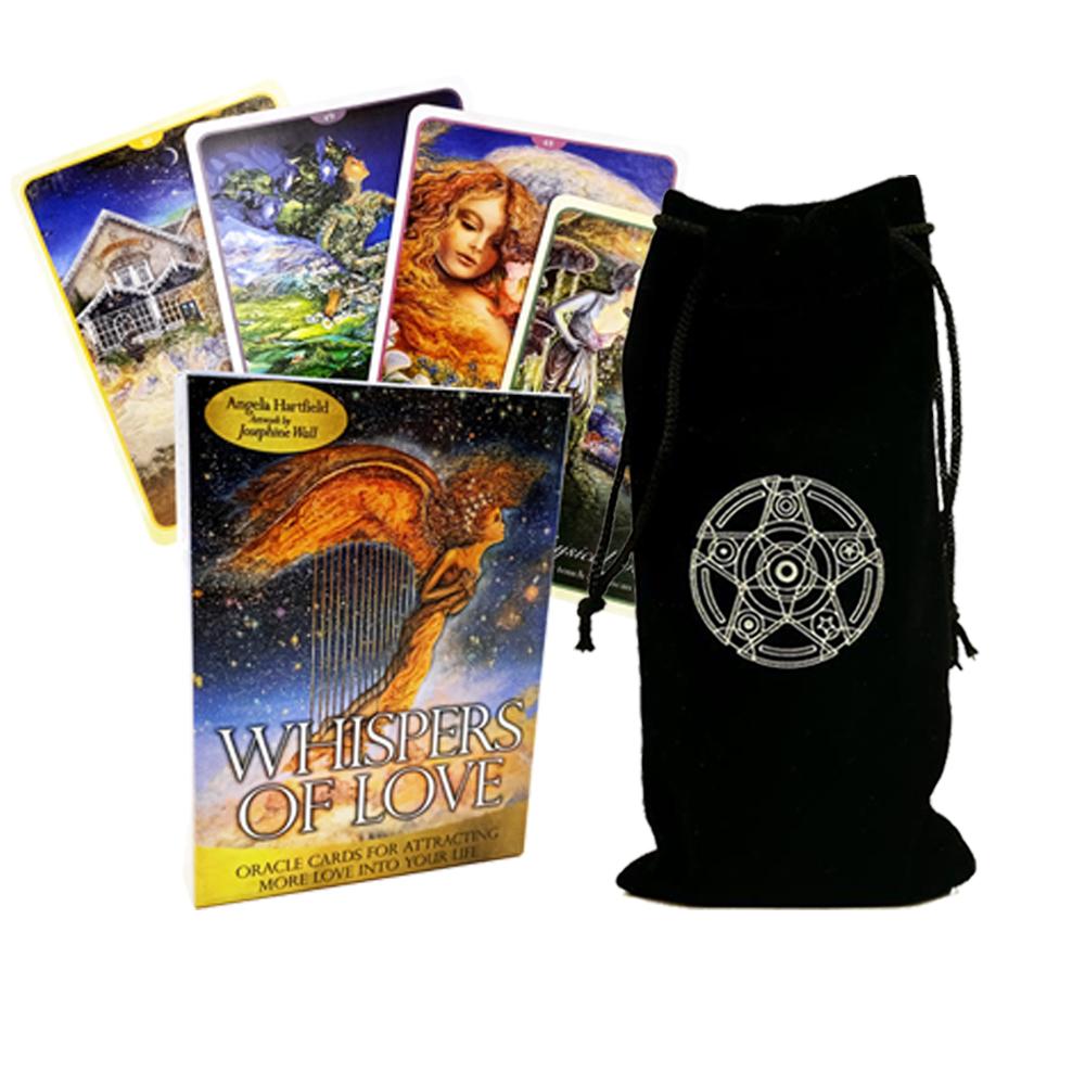 Combo Bộ Bài Bói Tarot Whispers of Love Oracle Cards New Cao Cấp và Túi Nhung Đựng Tarot
