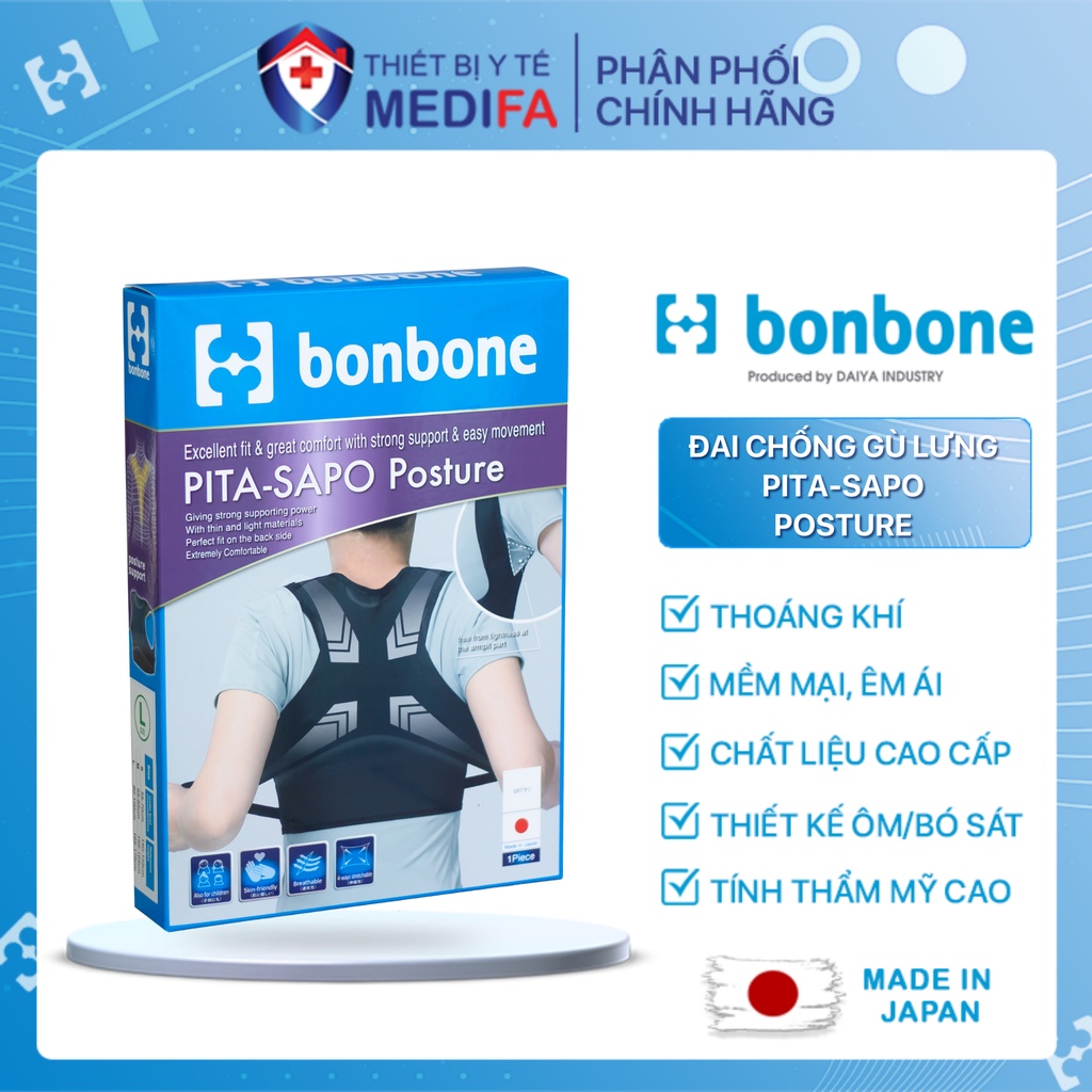 Đai Chống Gù Lưng Bonbone Nhật Bản Pita Sapo Posture - M