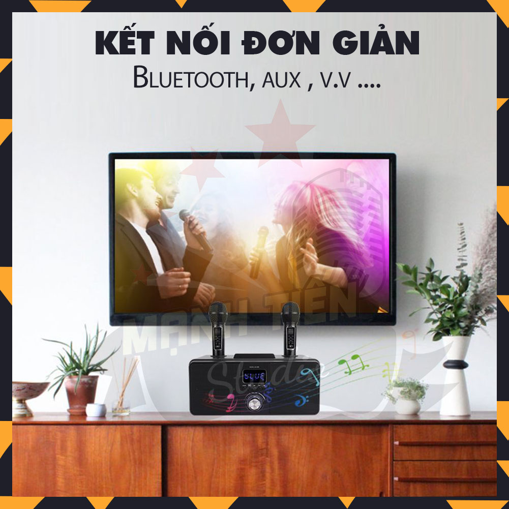 Loa karaoke bluetooth SD 309 - Loa mắt cú cao cấp nhất - Tặng kèm 2 micro không dây có màn hình LCD - Sạc pin cho micro ngay trên loa - Chỉnh bass treble echo ngay trên micro - Loa xách tay du lịch bass đôi cực chất - Màu ngẫu nhiên - Hàng chính hãng