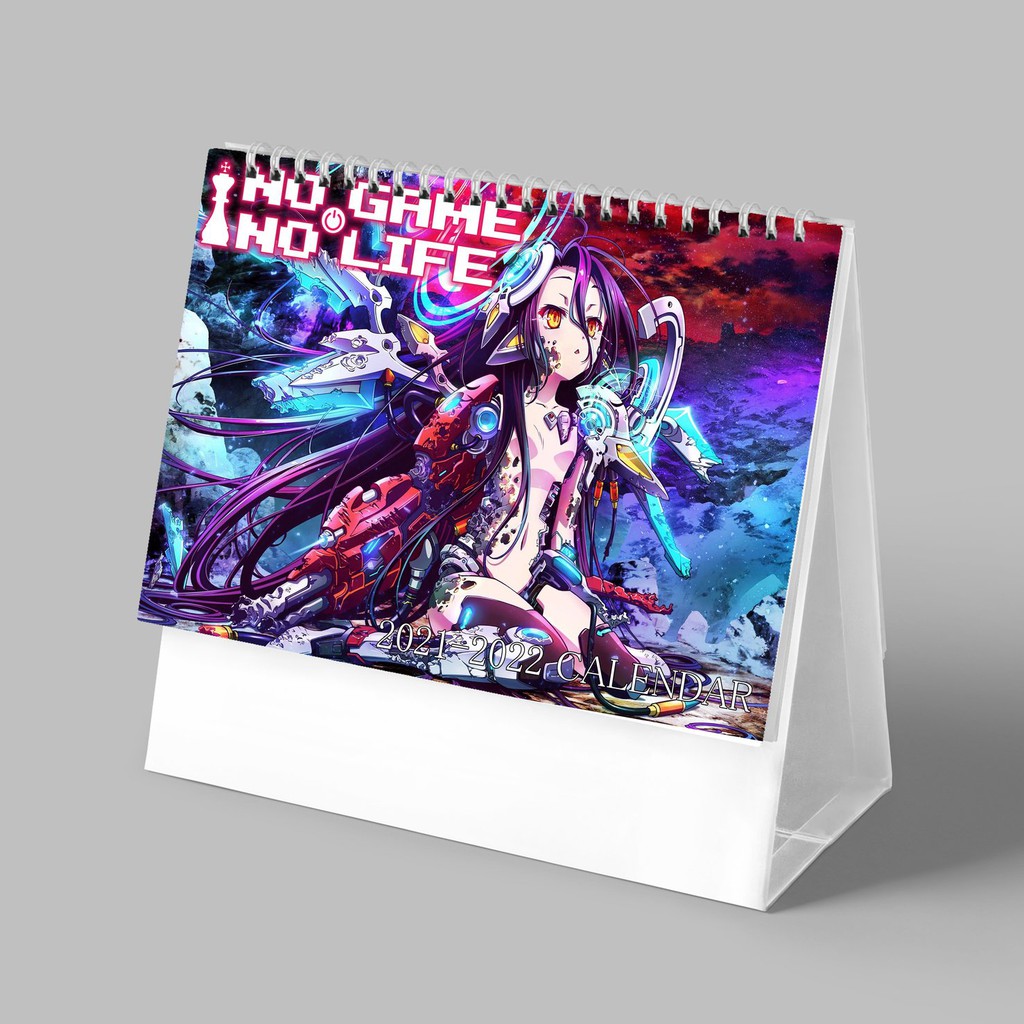 (Lịch 2021-2022) Lịch in NO GAME NO LIFE anime dễ thương ảnh đẹp lịch để bàn