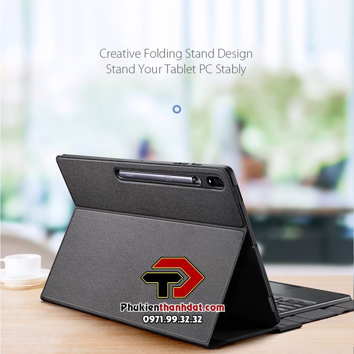 Bao da dành cho SamSung Galaxy Tab S7 FE, S8+ Plus, S7+ Plus kèm bàn phím bluetooth Dux Ducis có bàn di chuột TrackPad - Hàng nhập khẩu