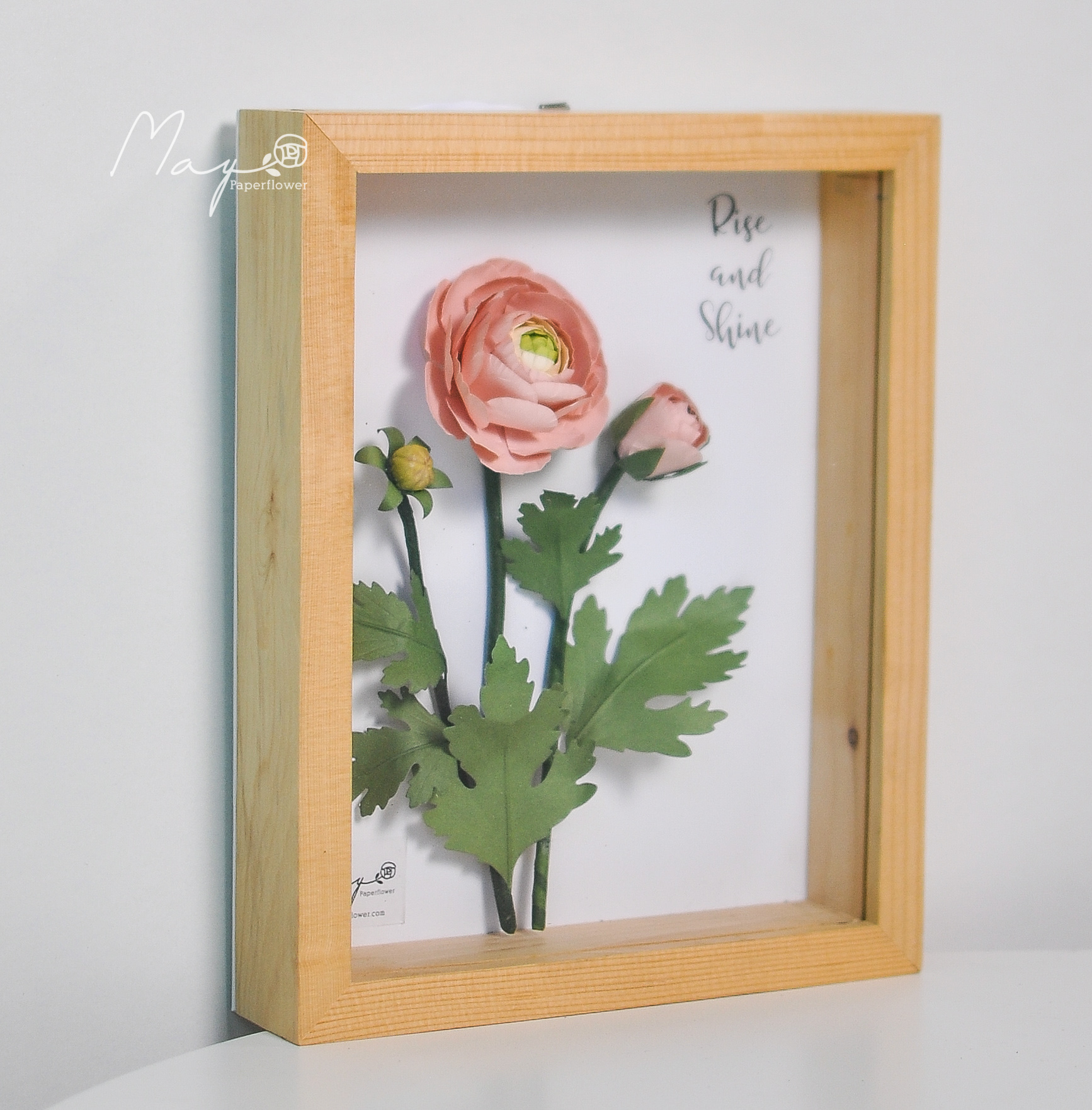 Tranh hoa giấy handmade trang trí cao cấp SIMPLICITY Hoa Mao Lương 20x25 - Maypaperflower Hoa giấy nghệ thuật