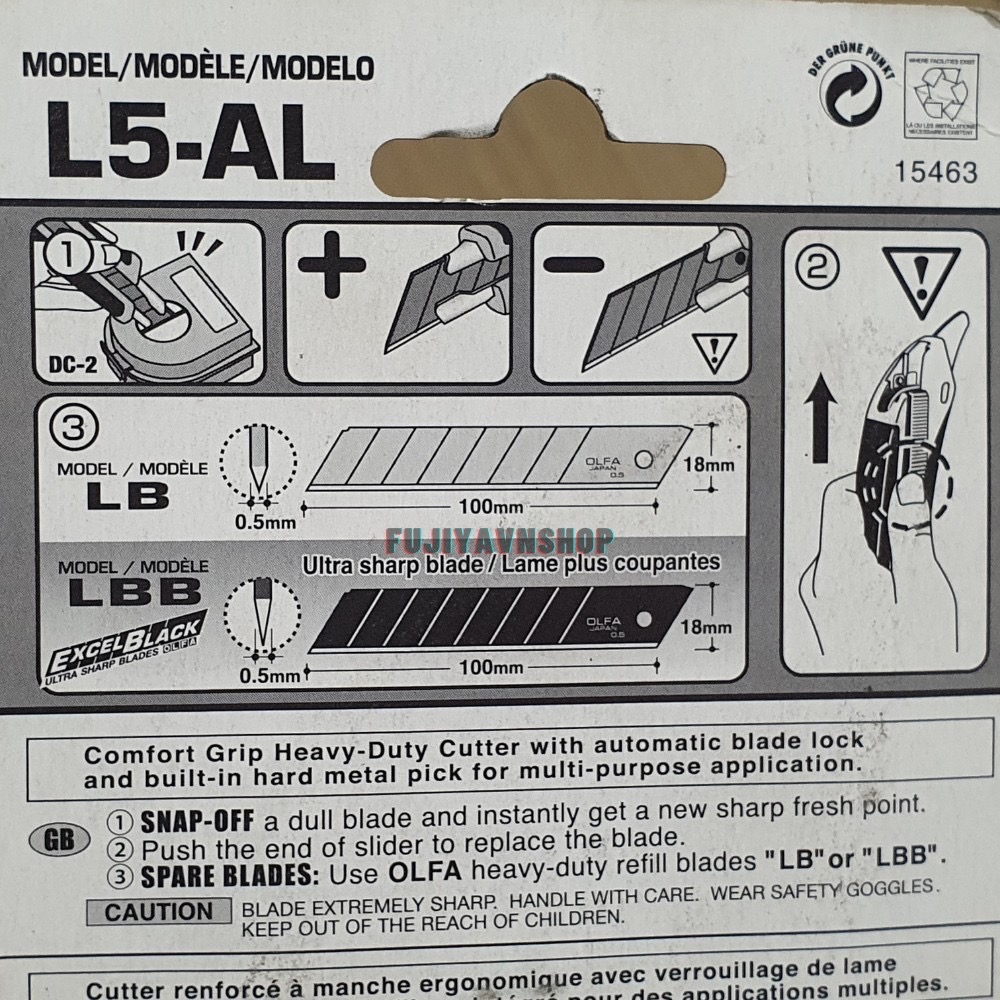 Dao cắt cầm tay Olfa L5-AL