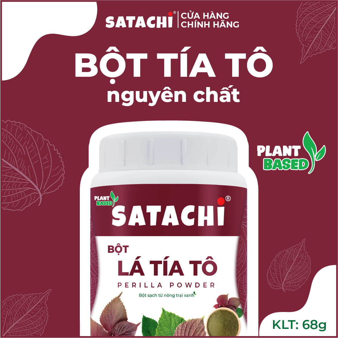 Bột Tía Tô SATACHI nguyên chất. Hỗ trợ gout, rối loạn mỡ máu, giải cảm, đẹp da. Hộp 68g
