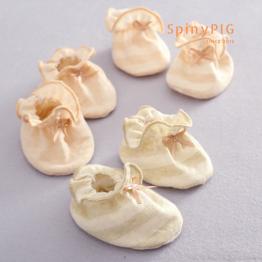 Set 3 đôi bao chân sơ sinh 100% cotton tự nhiên không chất tẩy nhuộm an toàn cho bé cực xinh xắn