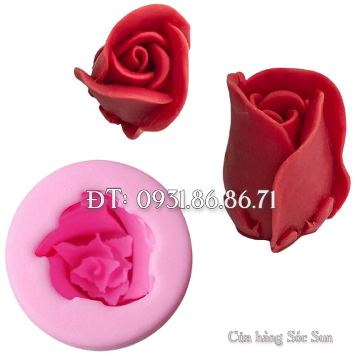 Khuôn silicon hoa hồng búp - Mã số 1708