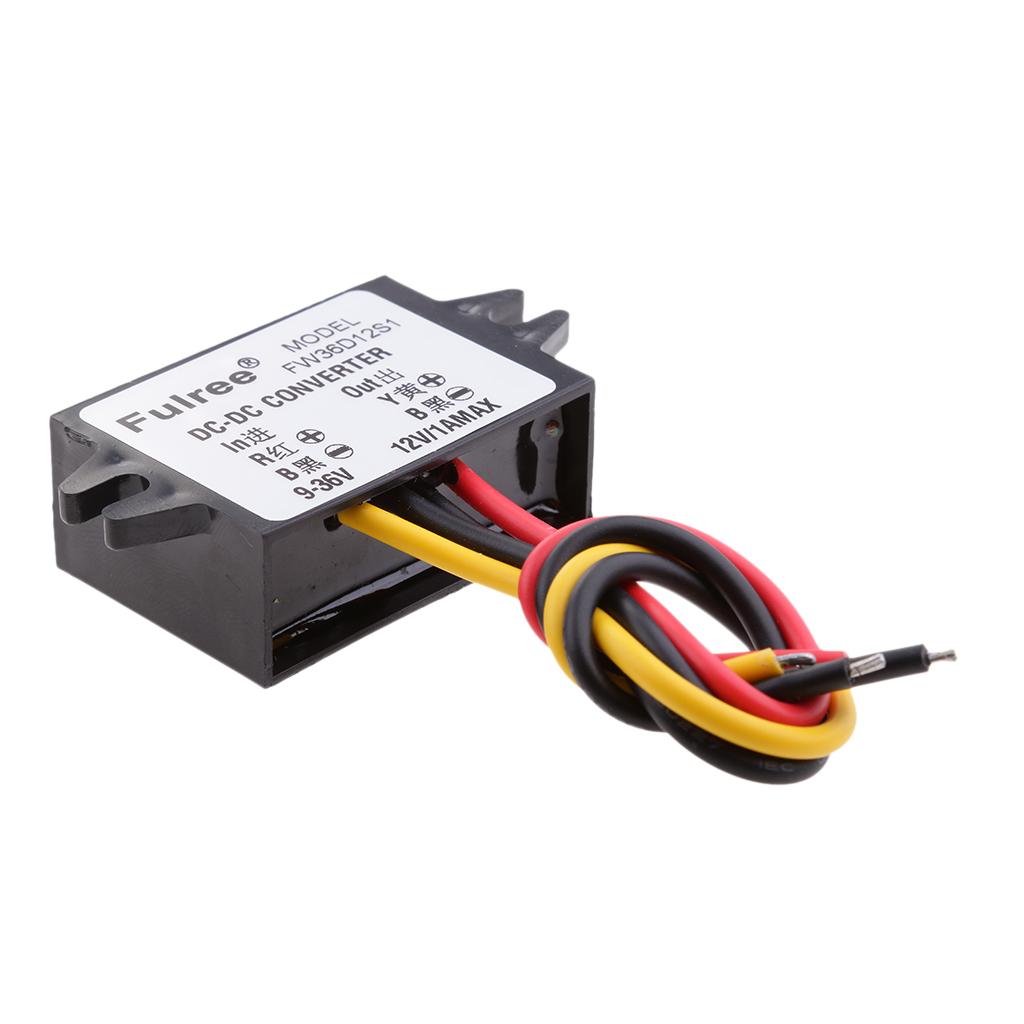 DC/DC Converter Regulator 12V/24V Step Down to 12V 1A Car Power Supply Module