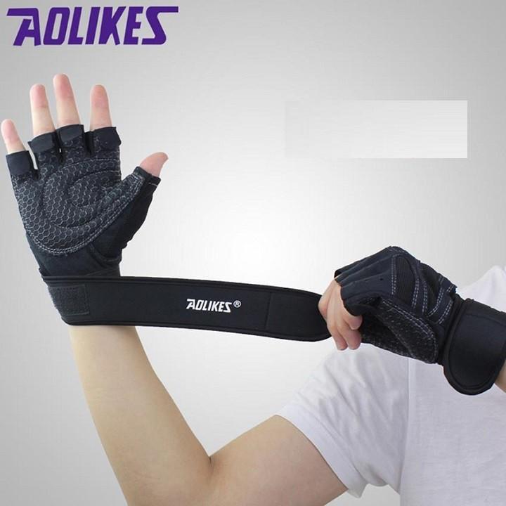 Găng tay tập Gym , Găng tay tập tạ chính hãng AOLIKES ( 1 ĐÔI ) A-109