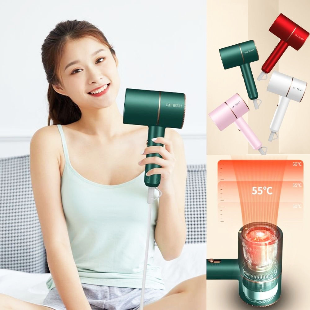 Máy sấy tóc tạo kiểu 2 chiều nóng lạnh công suất lớn, máy sấy cầm tay công nghệ Ion xanh hiện đại sang trọng