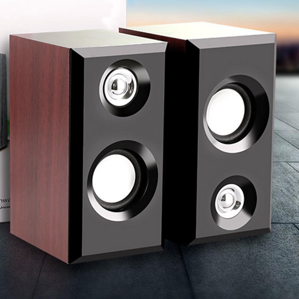 Loa Máy Tính 1 Cặp Hệ Thống Âm Thanh Mạnh Mẽ Hữu Ích Loa Máy Tính Để Bàn Cho Máy Tính Bảng Color: Brown