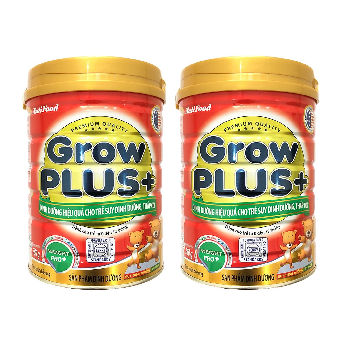 Bộ 2 Lon Sữa Bột GrowPLUS+ Đỏ Lon 780g Suy Dinh Dưỡng Cho Trẻ Dưới 1 Tuổi - Hàng Chính Hãng - Grow Plus SDD