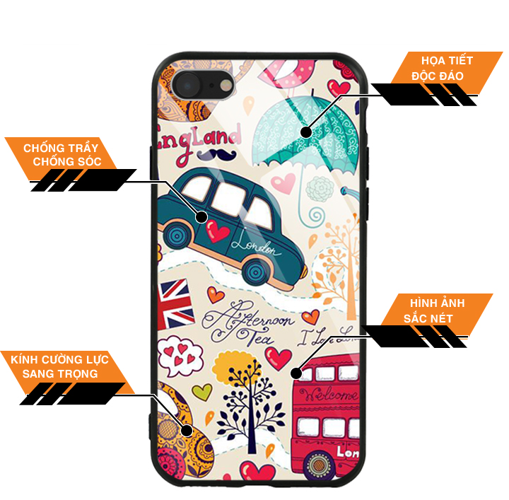 Ốp Lưng Kính Cường Lực Cho Điện Thoại IPHONE SE 2020 - 0211 LONDON02 - Hàng Chính Hãng