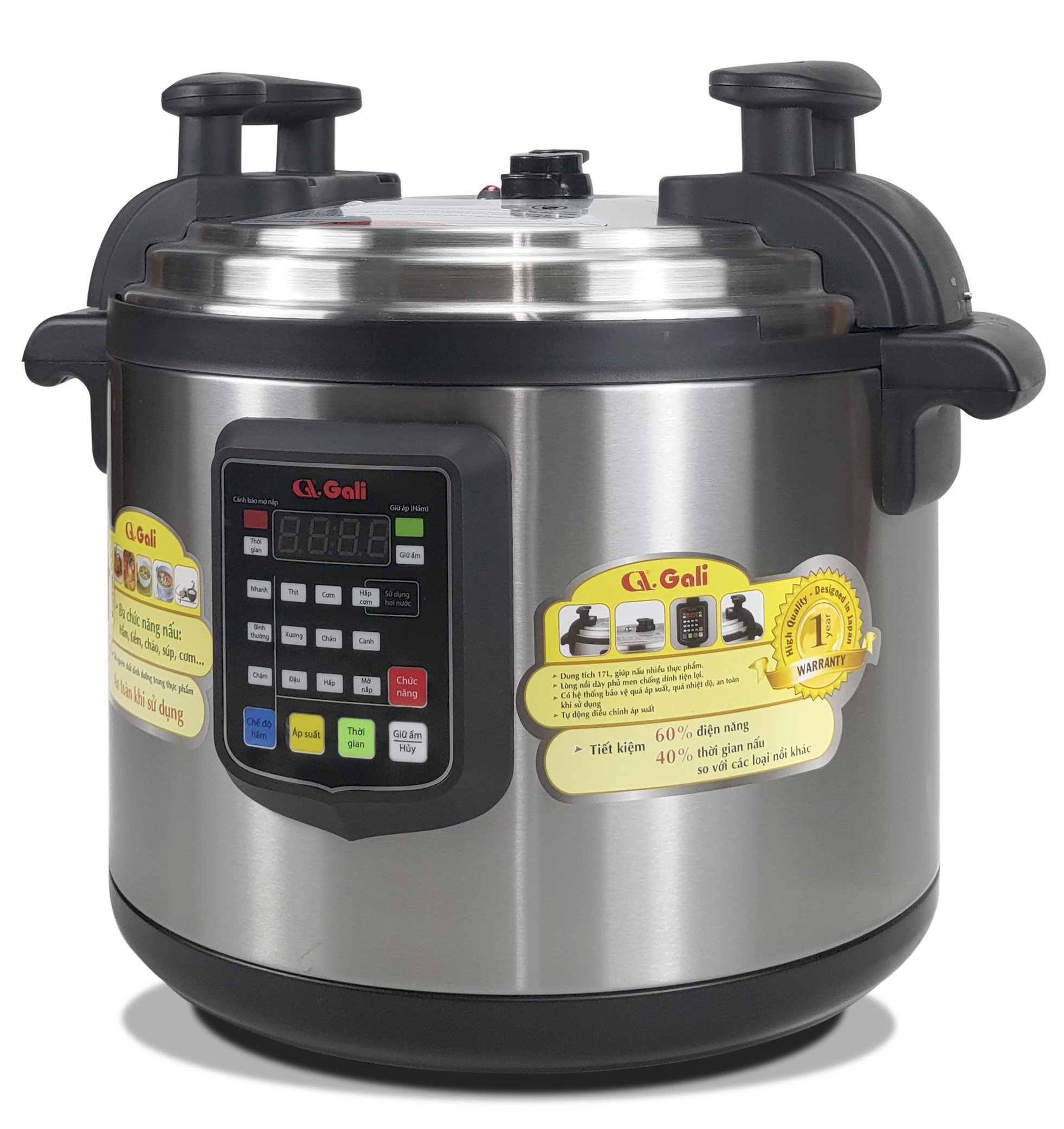 Nồi áp suất Gali GL-1626, dung tích 17lít, Sử dụng hoàn hảo cho các nhà hàng, quán ăn, trường học, hàng chính hãng 100%, bảo hành 24 tháng Gali