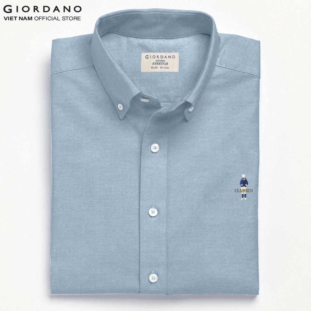 Hình ảnh Áo Sơ Mi Oxford Nam Dài Tay Logo Classics Giordano 01042043