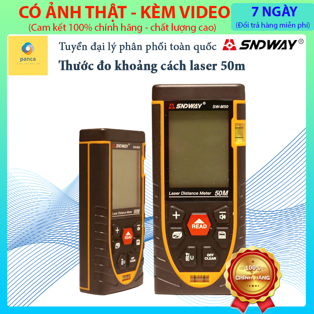 Máy Đo Khoảng Cách Laser SNDWAY SW-50M | Hàng Chính Hãng - New Version 2021