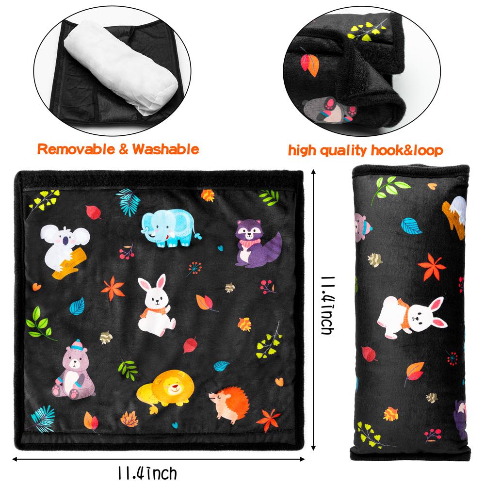 4 Động Vật Dây An Toàn Gối Dây An Toàn Xe Hơi Có Với Kẹp Điều Chỉnh Vai Đai An Toàn Kèm Dây Đeo Gối Tựa Đầu Cho trẻ Em