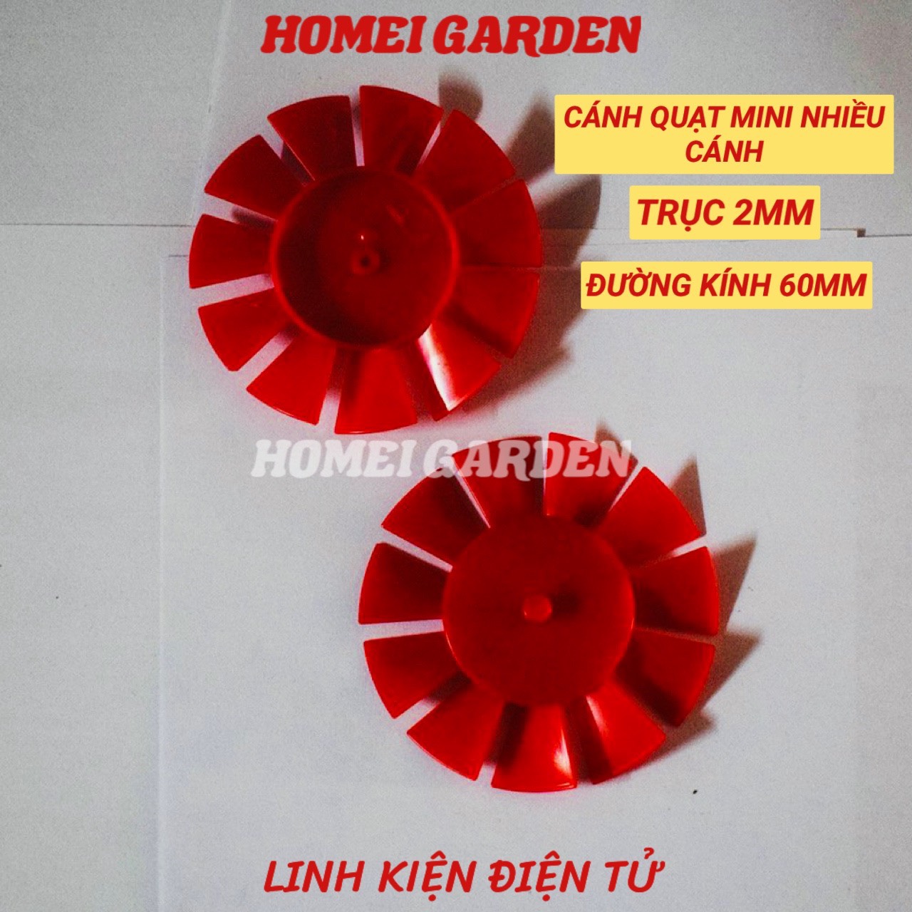 2 cánh quạt mini 11 cánh đường kính 60mm trục 2mm DIY mô hình - HM0095