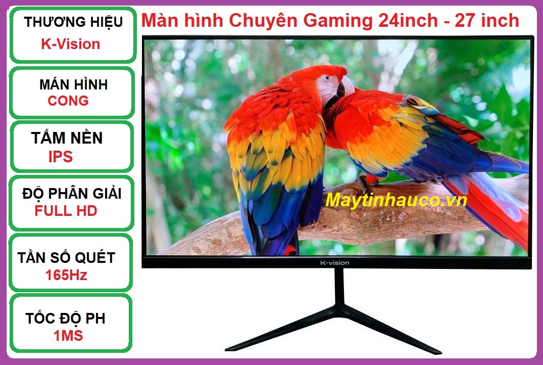 Màn hình chuyên Gaming K-Vision Cong 27 inch ,Tràn viền , 165hz - IPS - FHD , Hàng chính hãng - Bảo hành 24 Tháng