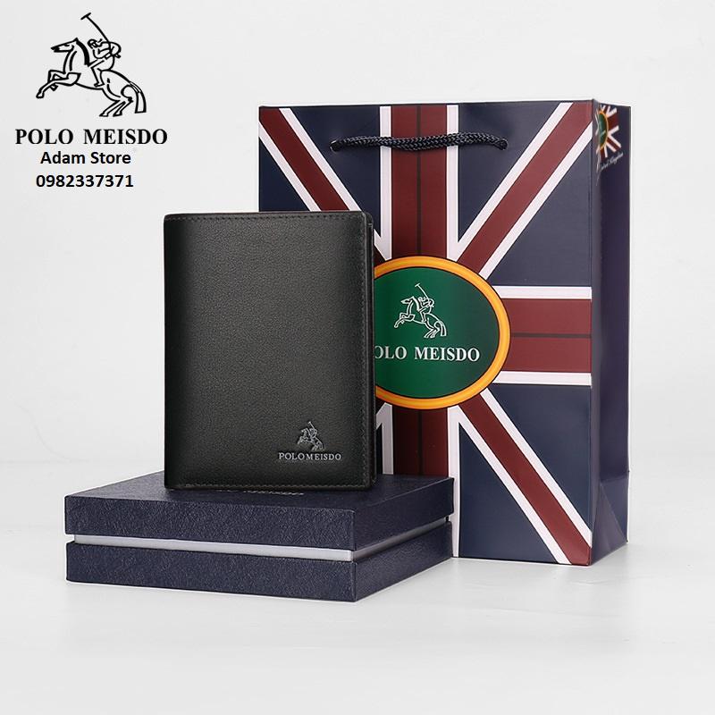 Ví Da Bò Nam Cao Cấp POLO MEISDO Full Hộp Phù Hợp Làm Quà Biếu Tặng Sinh Nhật