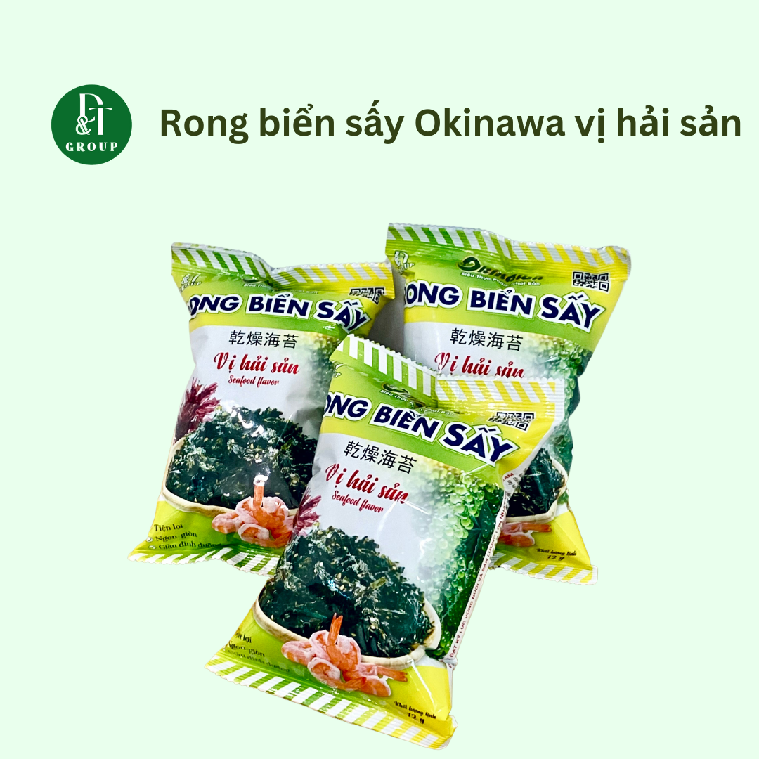 Gói rong biển sấy khô Okinawa vị hải sản 12g - ăn liền DTFood