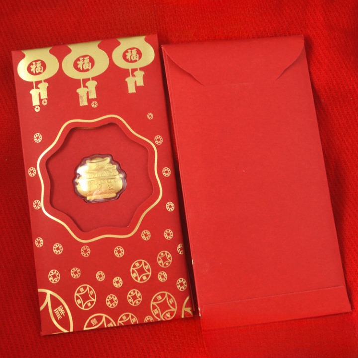 Bao Lì Xì Mạ Vàng 18K, Sang trọng, đẳng cấp, Giá cực sốc, Tặng kèm vòng tay Luminous