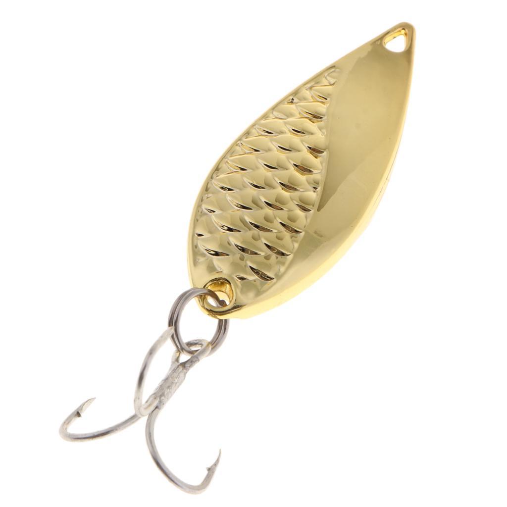Metal Spoon Fishing Lures 15g Salmon Bass Baits Treble Hook Fishing Tackle
