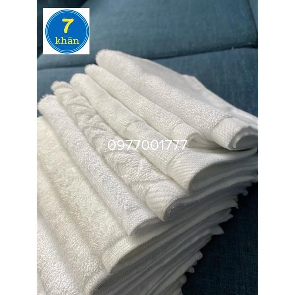 Khăn mặt trắng hoặc khăn lau tay khách sạn 100% cotton - Phong Phú