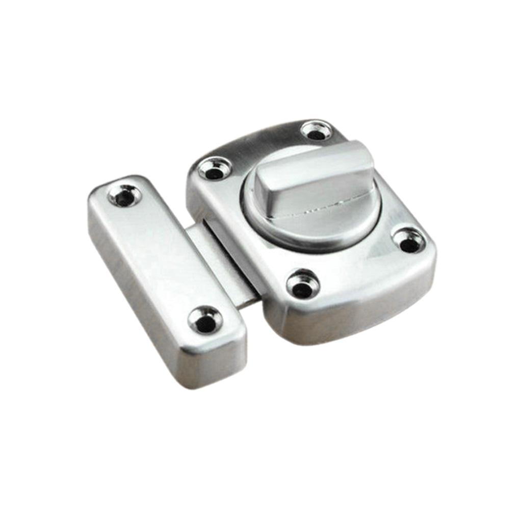 2Pcs Shed Door Lock Turn Bolt Catch Latch for Bathroom Toilet Bedroom Silver