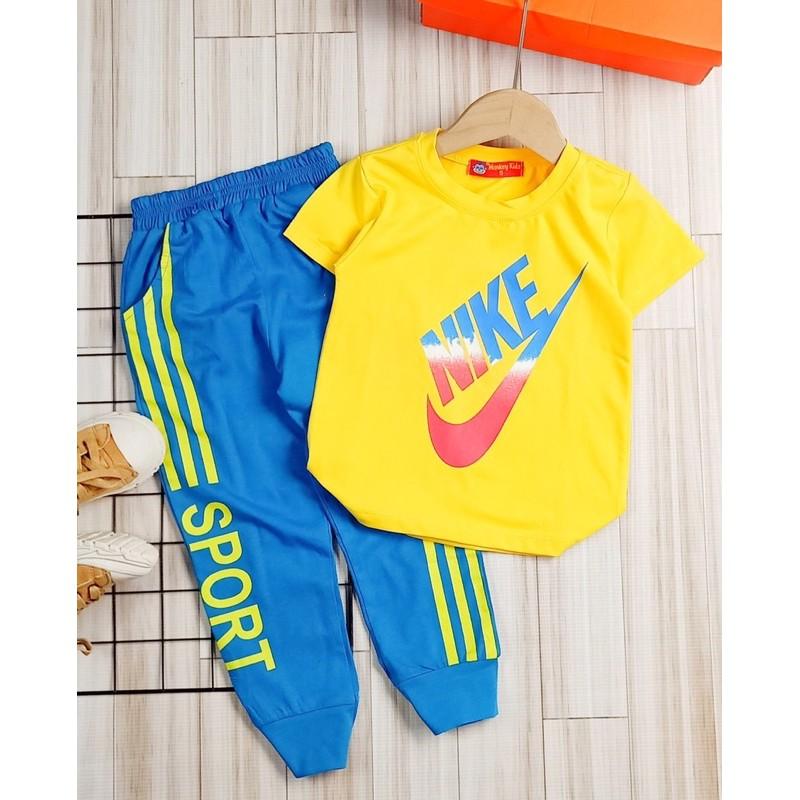 Bộ cotton size đại cho bé trai Bộ tay ngắn quần dài bộ thu đông 22-45 kg