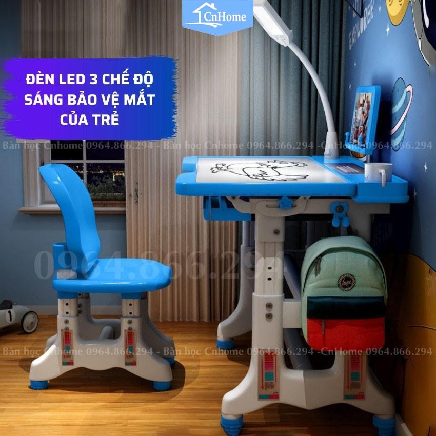 Bàn học sinh chống gù chống cận CnHome B02 bộ bàn học sinh thông minh cho bé điều chỉnh độ cao và độ nghiêng mặt bàn