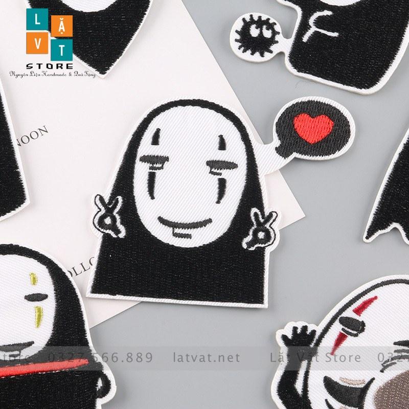 Patch ủi quần áo Vô diện , Sticker miếng dán hình cực kì dễ thương, dán Vali, tủ lạnh