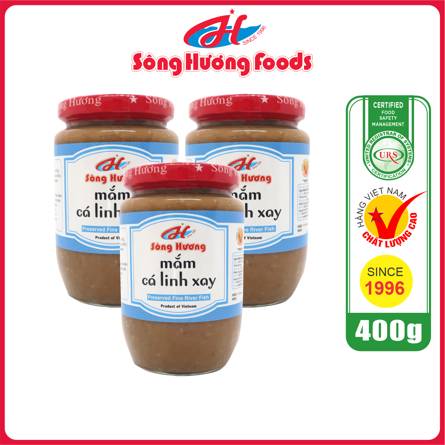 3 Hũ Mắm Cá Linh Xay Sông Hương Foods Hũ 400g