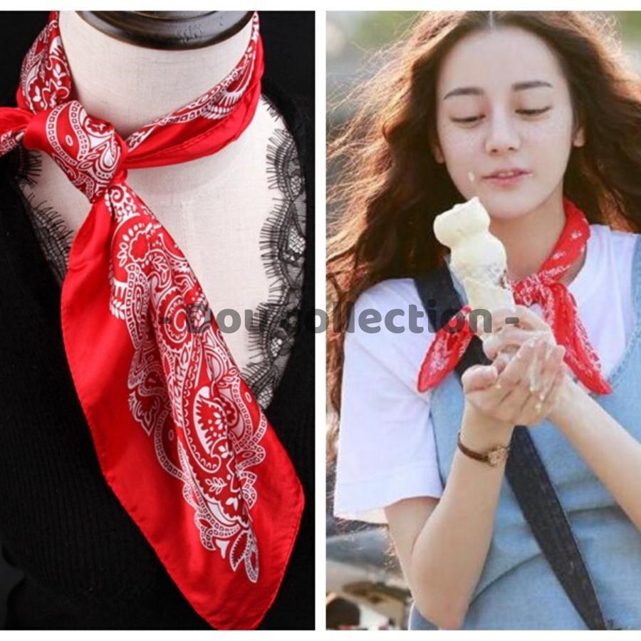 Khăn Bandana EXO Cao Cấp Họa Tiết Tế Bào Đơn Thổ Cẩm Chất Lụa Satin - 60x60cm - Mã B008