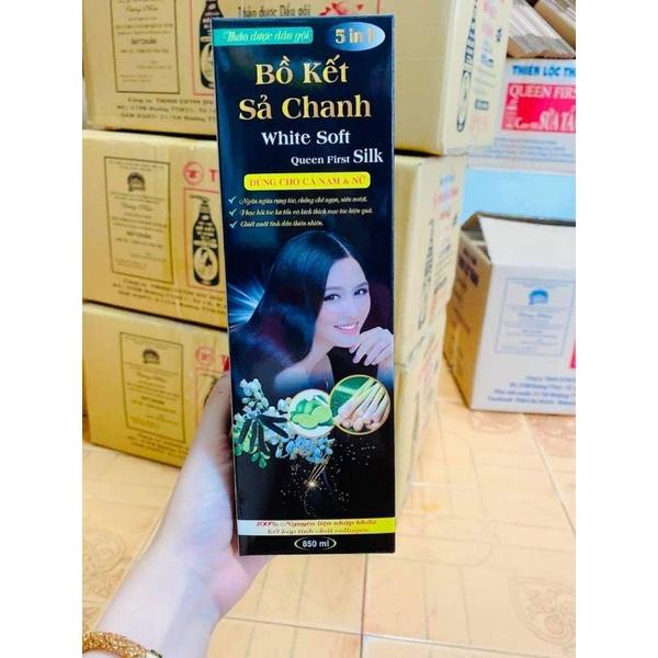 Dầu gội đầu bồ kết sả chanh White soft 5in1 ngăn dụng tóc (chai 850ml) Dầu Gội Đầu Bồ Kết Sả Chanh 850ml