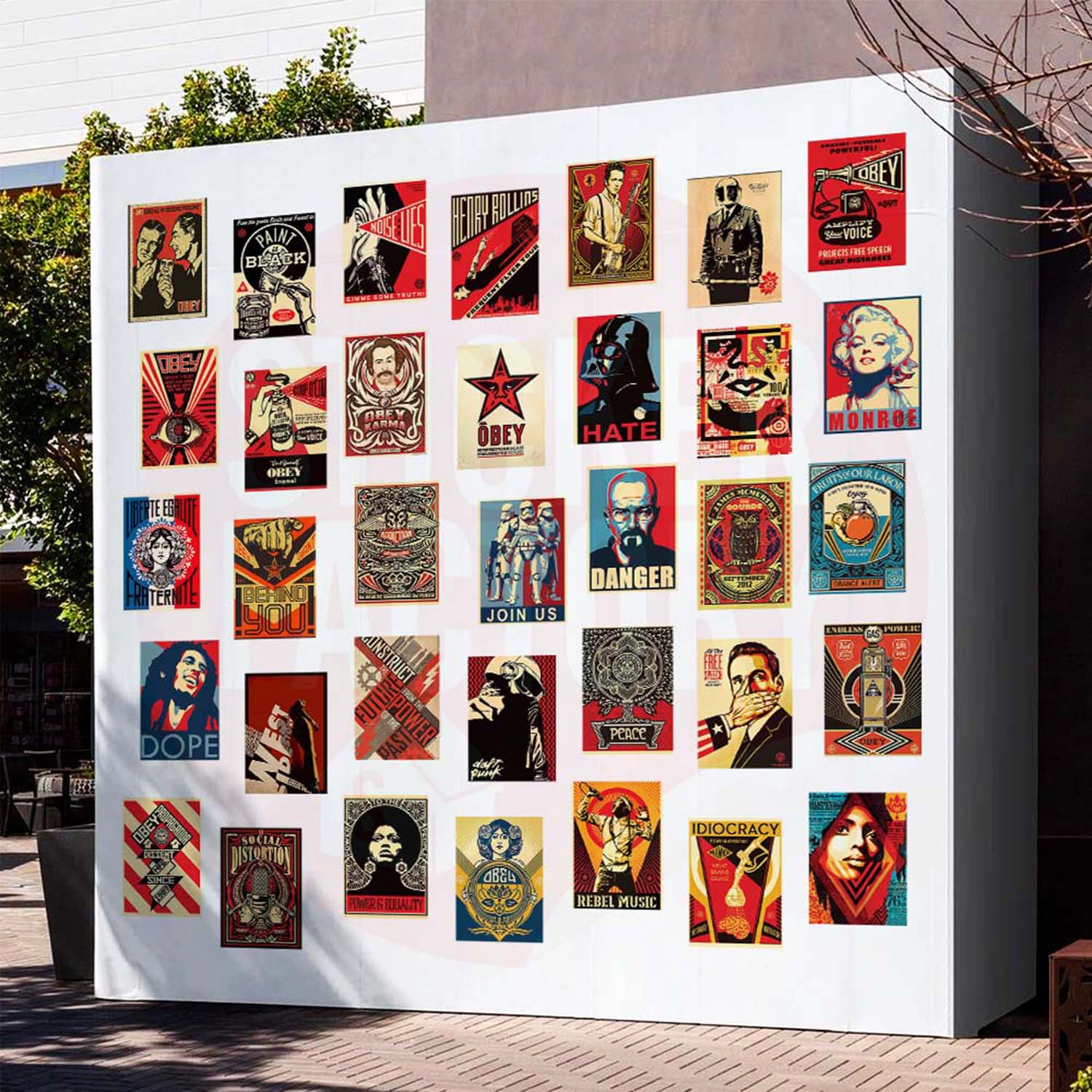 OBEY - Set 50 Poster A4 dán tường trang trí decor quán nhà cửa STICKER FACTORY