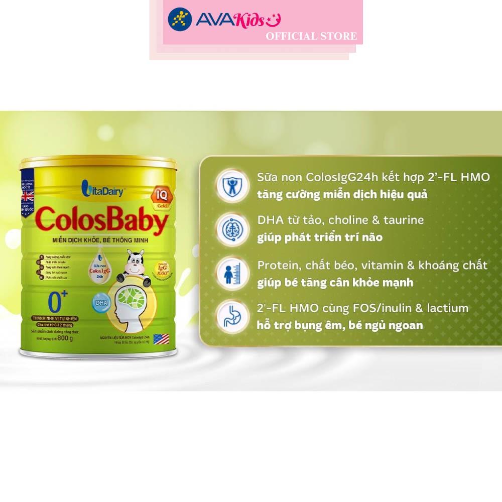 Sữa bột ColosBaby IQ Gold 0+ (sữa non) hương vani 800g (0 - 12 tháng)