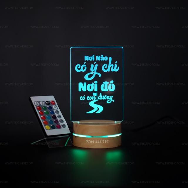 Tranh Động Lực Để Bàn đèn Led 3D có Remote điều khiển TBIG