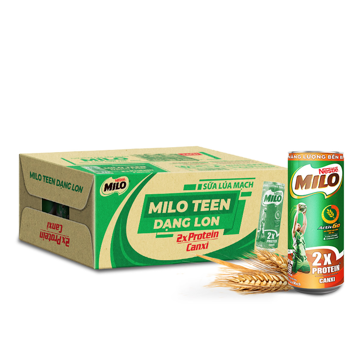 Sữa Lúa Mạch Nestlé MILO Lon Thùng 24 Lon x 240 ml (4x6x240ml)